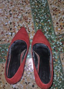 Chic Red Suede Stiletto Heels