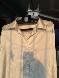 Elegant Cream Satin Shirt