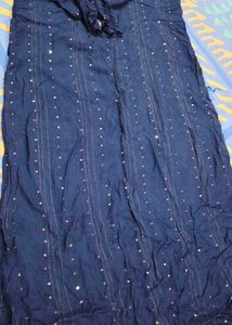Elegant Navy Embroidered Kurta with dupatta