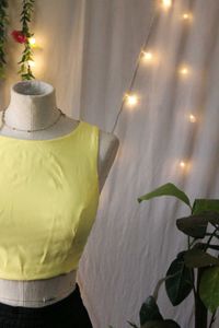 Chic Yellow Crop Blouse Top