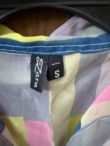 Sheer Striped Tie-Up Top