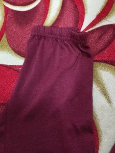 Maroon Printed baby frock suit