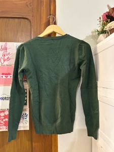 Green Long Sleeve Knit Top