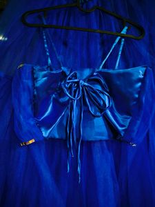 Royal Blue Tulle lehanga choli set