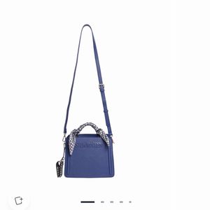 Steve Madden Blue Satchel Bag with Scarf Detail