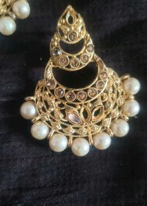 Elegant Gold Pearl Jewellery Set