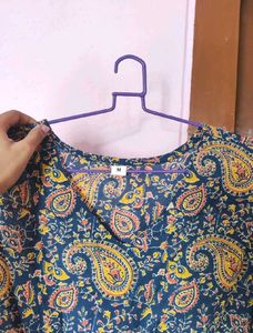 Stylish Blue Paisley Print Kurta