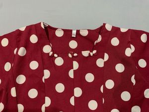 stylish red polka dot top for women