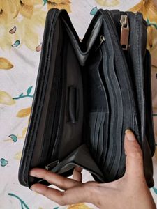 Classic Black Leather Clutch