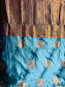 New Elegant Blue &amp; Teal Silk Saree