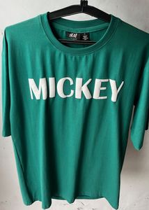 Green Mickey Mouse Graphic T-Shirt