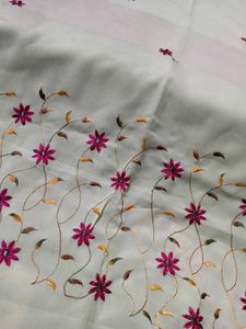 Unstitched Georgette Floral Embroidered Suit
