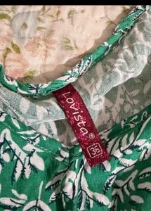 Green Leaf Print Maxi Dress