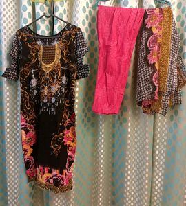 Floral Print Salwar Kameez Set