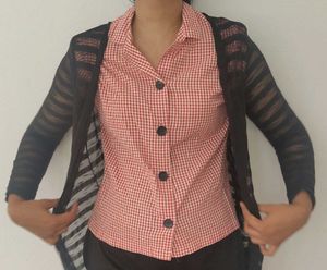 Black striped Cardigan
