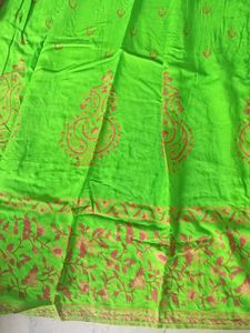 Vibrant Green Kurta Set with Pink Dupatta