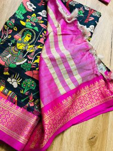 Kalamkari Print Silk Saree