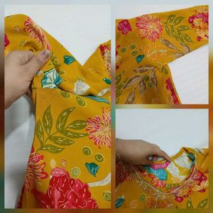Yellow Floral Kurta Set with Dupatta