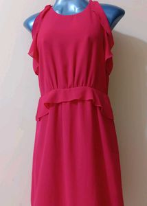 pink korean dress for college girls