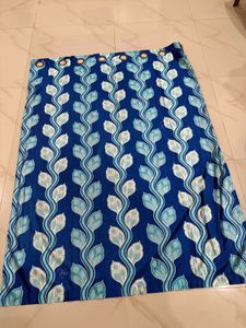 Blue Leaf Print Curtains