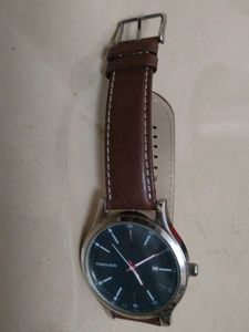 Stylish Brown Leather Strap Watch