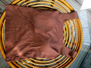 Brown Ribbed Tank Top