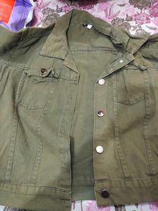 Olive Green Denim Jacket