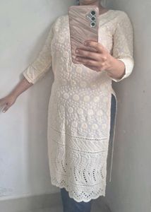 Very Soft Sequin Embroidery Work Wear Kurti Top