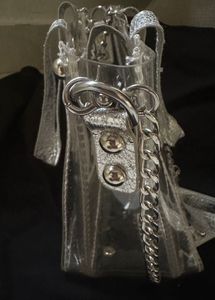 Silver Clear Tote Bag with Pouch