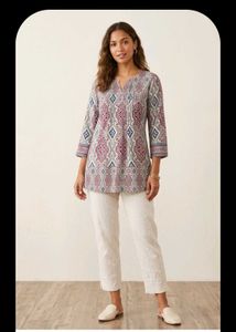 Boho Print Tunic Top