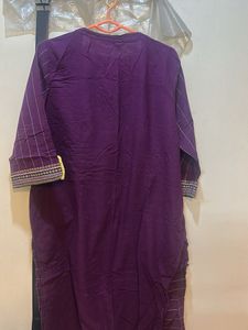 Purple Printed Cotton Kurti