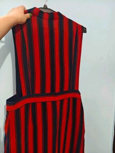 Chic Striped A-Line Midi Dress