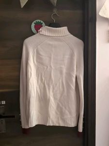Heart Motif Knit Turtleneck Sweater