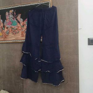 Navy Blue Layered Palazzo Pants