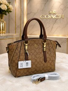 COACH SIGNATURE CANVAS SATCHEL SHOULDER BAG*