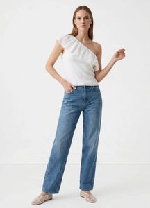 White One-Shoulder Ruffle Top