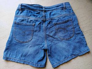 A Blue Colour Denim Shorts