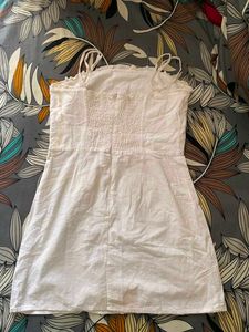 White Spaghetti Strap Mini Dress