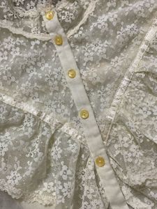 Vintage Lace Ruffle Victorian Blouse