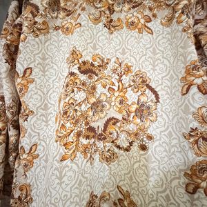 Vintage Floral Print Button-Up Shirt