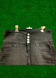 Girls Waist Ankle Black Jeans