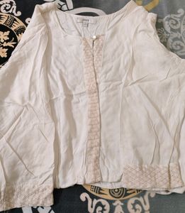 White Lace Trim Cardigan