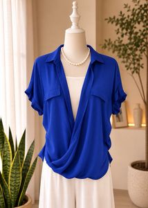 Imported stylish Royal Blue Wrap Top