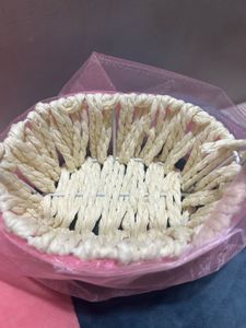 Premium Woven Gift Hamper Basket with Pink Organza