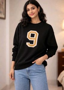 Zudio Black Number 9 Sweatshirt | XS SIZE