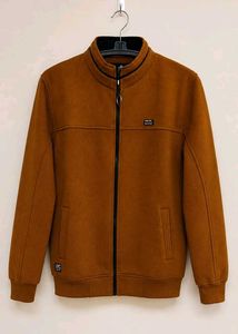 Men's Brown Zip-Up Jacket