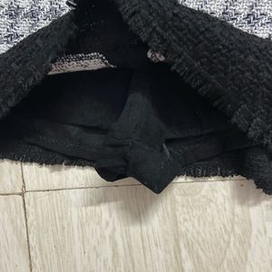 Chic Black and White Tweed Blazer skorts