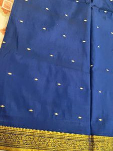 Royal Blue Saree with Gold Border