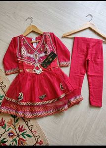 Gorgeous Pink Girls Ethnic Dress Set