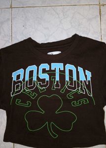 Brown Graphic Long Sleeve Top